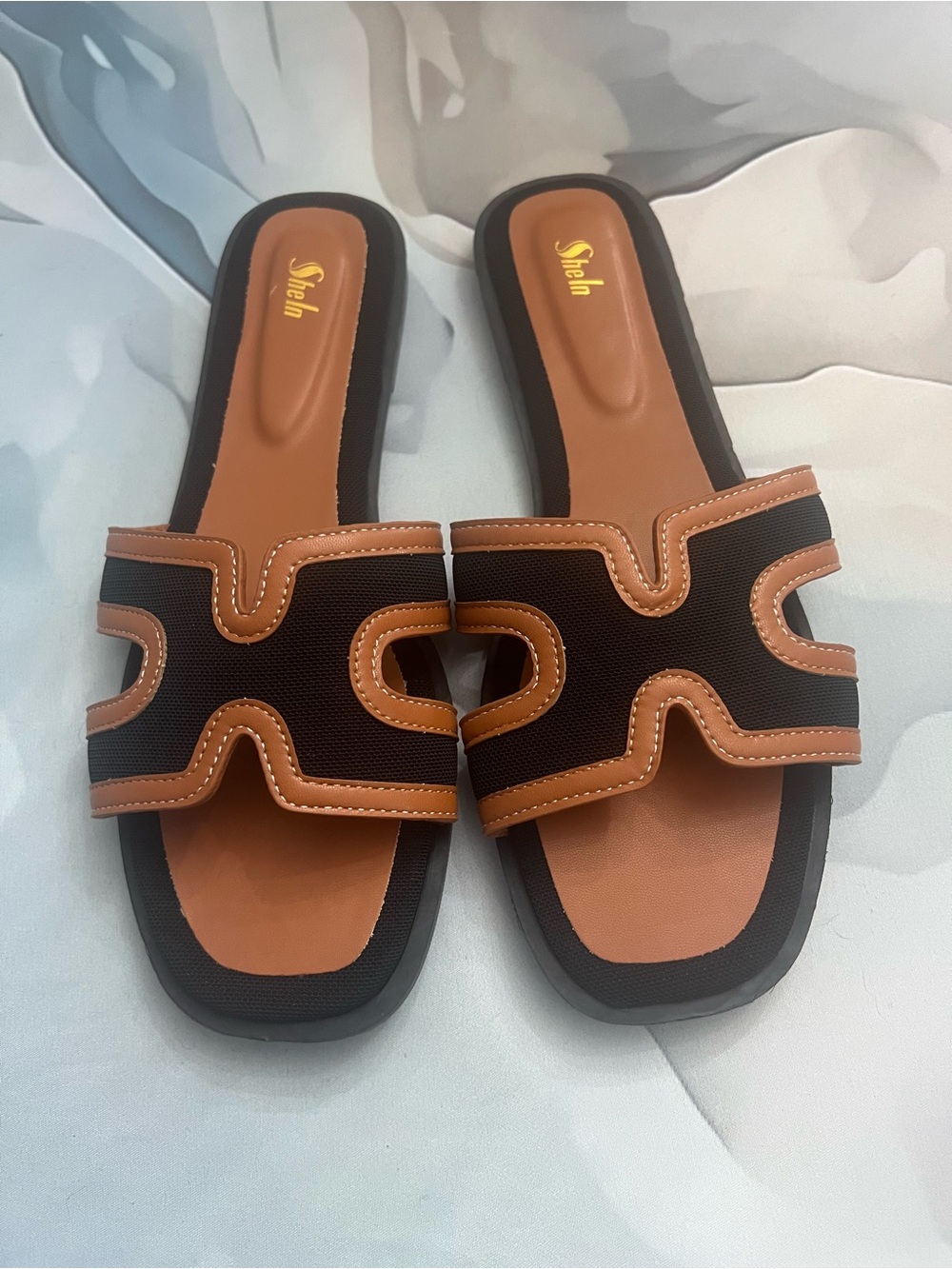 Sandals Black & Brown Cutout Slide Sandals